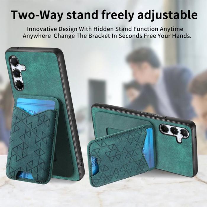 OEM - Samsung Galaxy A35 5G Skal PU Läder Med Ställning - Grön