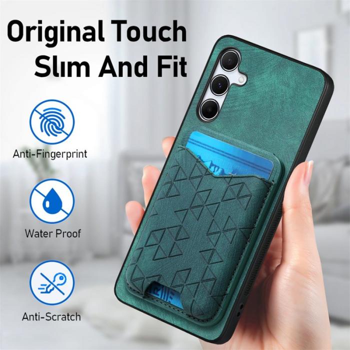 OEM - Samsung Galaxy A35 5G Skal PU Läder Med Ställning - Grön