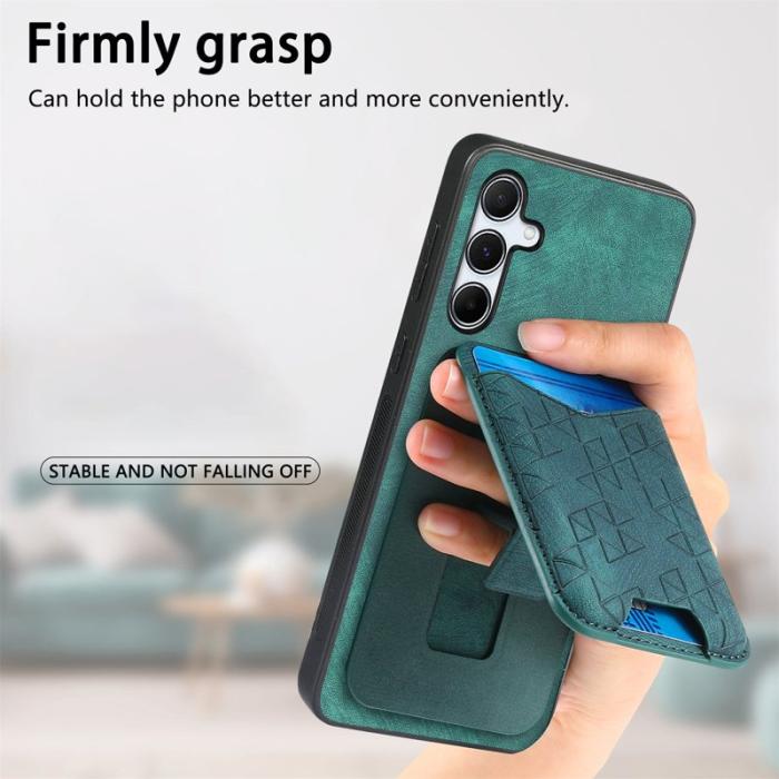 OEM - Samsung Galaxy A35 5G Skal PU Läder Med Ställning - Grön