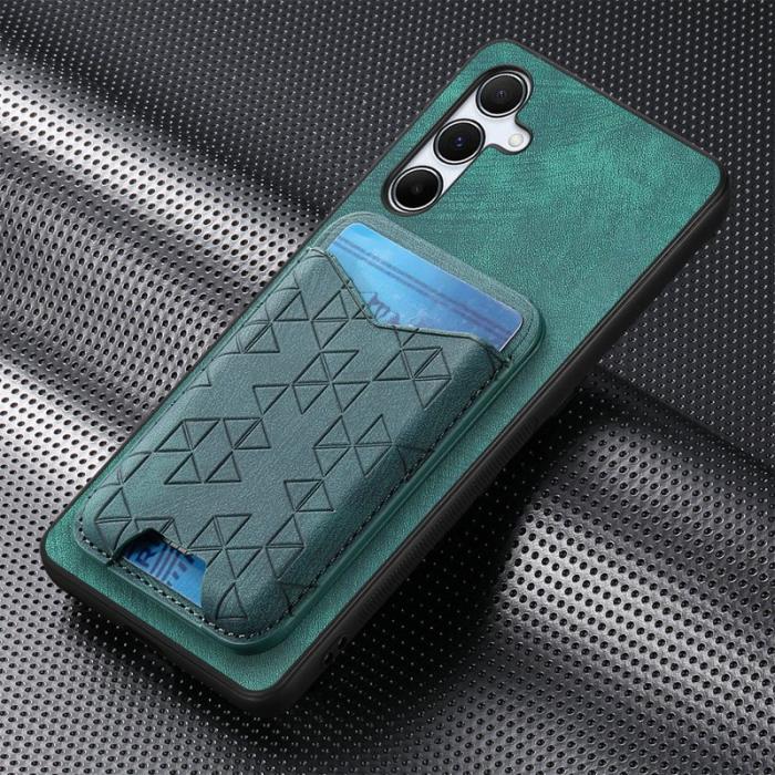 OEM - Samsung Galaxy A35 5G Skal PU Läder Med Ställning - Grön