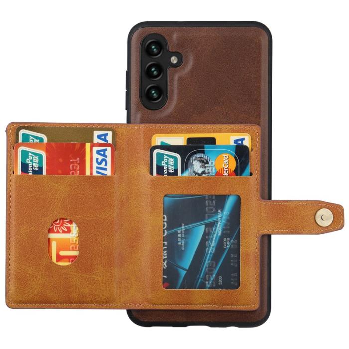 OEM - Samsung Galaxy A35 5G Skal PU Läder + TPU Ställfodral - Svart