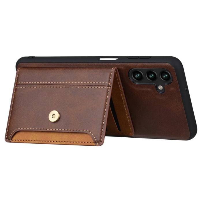 OEM - Samsung Galaxy A35 5G Skal PU Läder + TPU Ställfodral - Svart