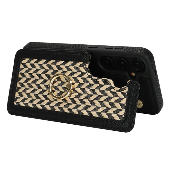 OEM - Samsung Galaxy A35 5G Skal PU+TPU Med Kortfack Ställ - Svart