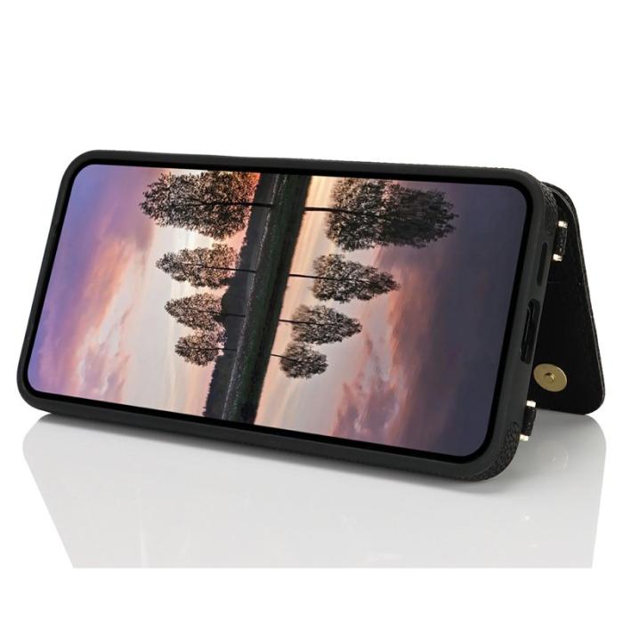 OEM - Samsung Galaxy A35 5G Skal PU+TPU Med Kortfack Ställ - Svart