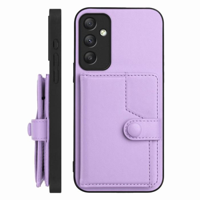 OEM - Samsung Galaxy A35 5G Skal RFID Skydd Plånboksfodral TPU + Konstläder - Lila