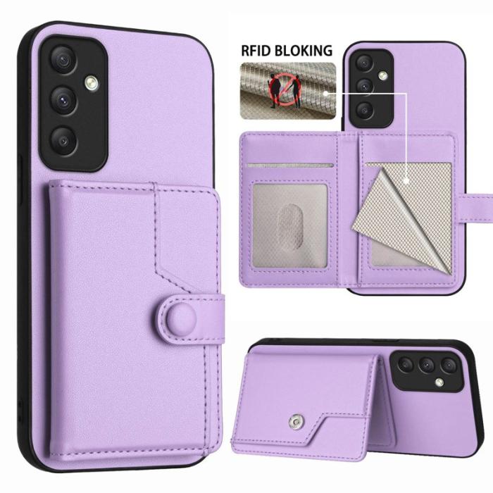 OEM - Samsung Galaxy A35 5G Skal RFID Skydd Plånboksfodral TPU + Konstläder - Lila