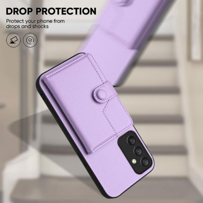 OEM - Samsung Galaxy A35 5G Skal RFID Skydd Plånboksfodral TPU + Konstläder - Lila