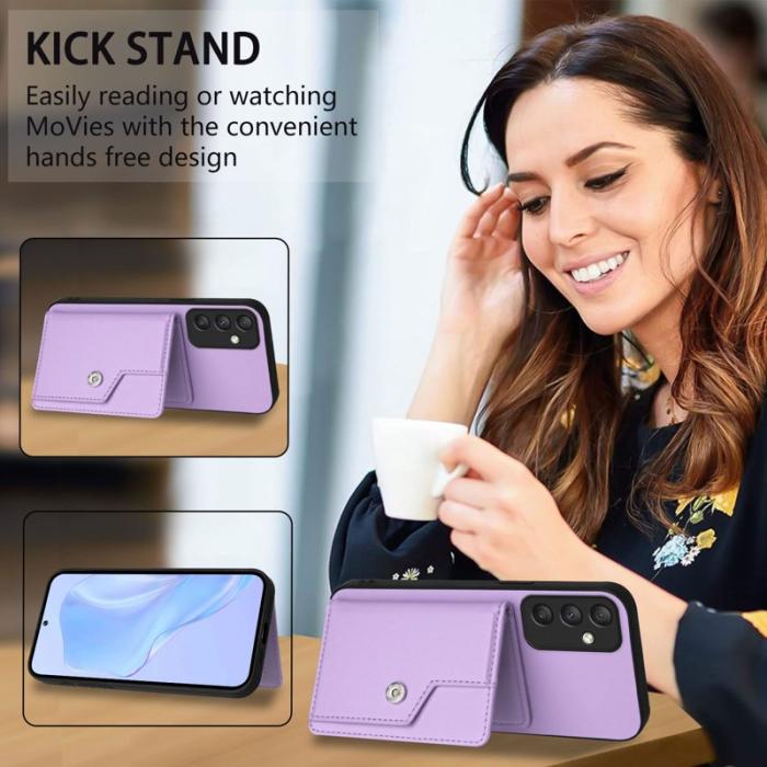 OEM - Samsung Galaxy A35 5G Skal RFID Skydd Plånboksfodral TPU + Konstläder - Lila