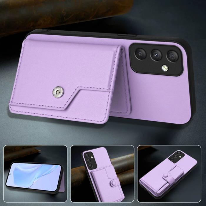 OEM - Samsung Galaxy A35 5G Skal RFID Skydd Plånboksfodral TPU + Konstläder - Lila