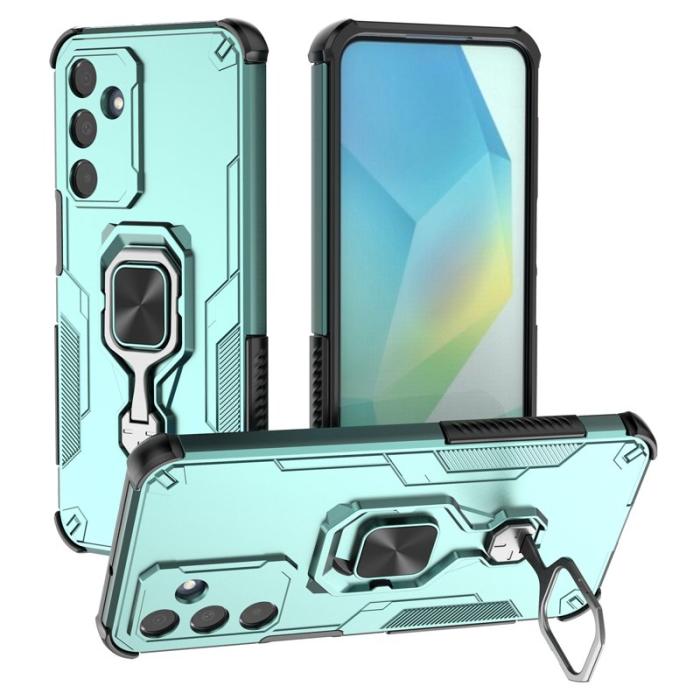 OEM - Samsung Galaxy A35 5G Skal Rotera Ring Kickstand Plast - Grön
