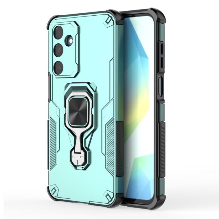 OEM - Samsung Galaxy A35 5G Skal Rotera Ring Kickstand Plast - Grön