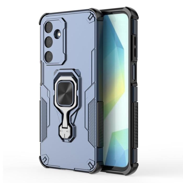 OEM - Samsung Galaxy A35 5G Skal Rotera Ring Kickstand Plast - Marinblå