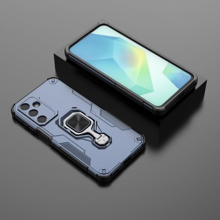 OEM - Samsung Galaxy A35 5G Skal Rotera Ring Kickstand Plast - Marinblå