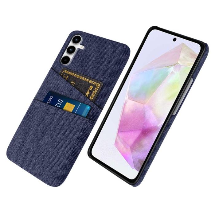 OEM - Samsung Galaxy A35 5G Skal Slim-Fit Plast + Tyg - Blå
