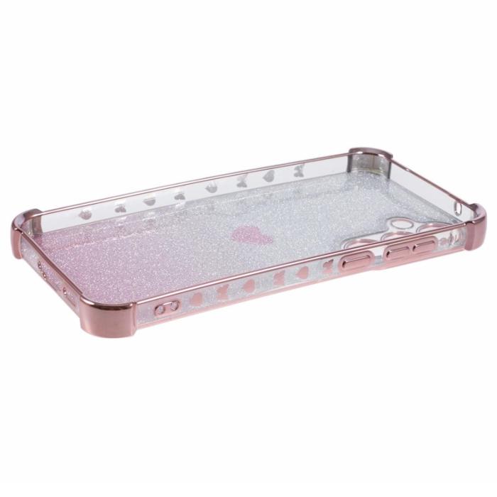 OEM - Samsung Galaxy A35 5G Skal TPU Drop Skydd Hjärtmönster - Rosa