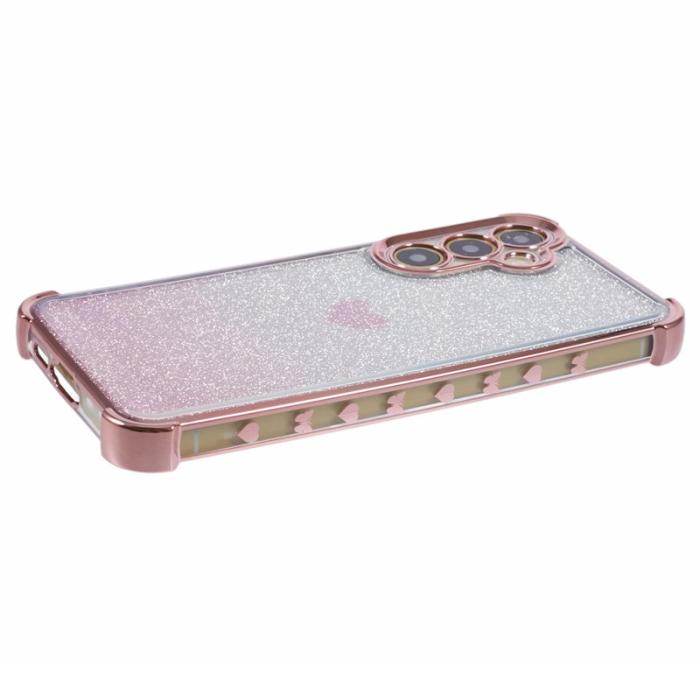 OEM - Samsung Galaxy A35 5G Skal TPU Drop Skydd Hjärtmönster - Rosa