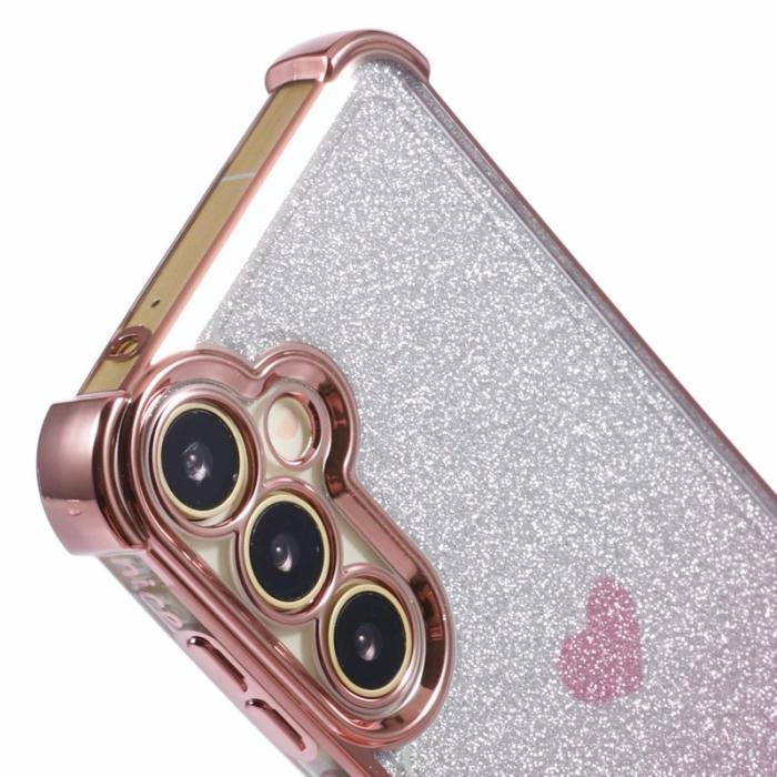 OEM - Samsung Galaxy A35 5G Skal TPU Drop Skydd Hjärtmönster - Rosa