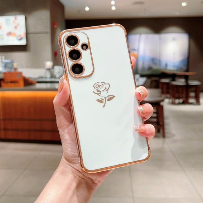 OEM - Samsung Galaxy A35 5G Skal TPU Electropläterad Kantskydd - Ivory White