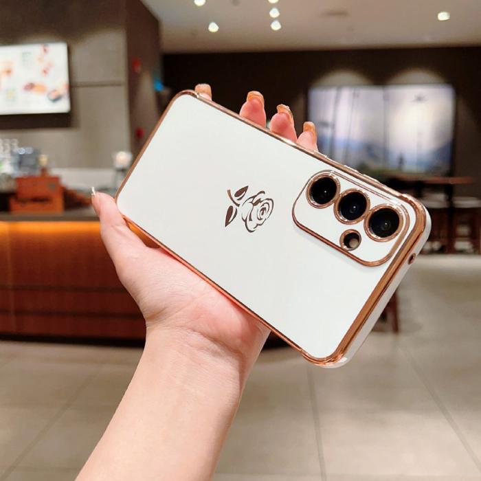 OEM - Samsung Galaxy A35 5G Skal TPU Electropläterad Kantskydd - Ivory White