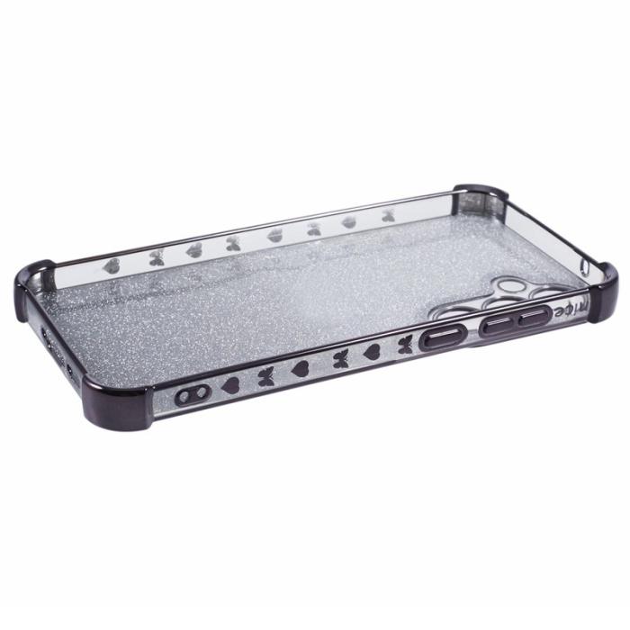 OEM - Samsung Galaxy A35 5G Skal TPU Glittrande Gradient Kärleksmönster - Svart