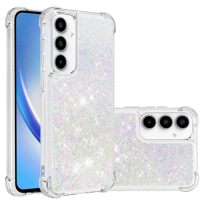 OEM - Samsung Galaxy A35 5G Skal TPU Glittrande Stötsäker - Laser / Hjärtan