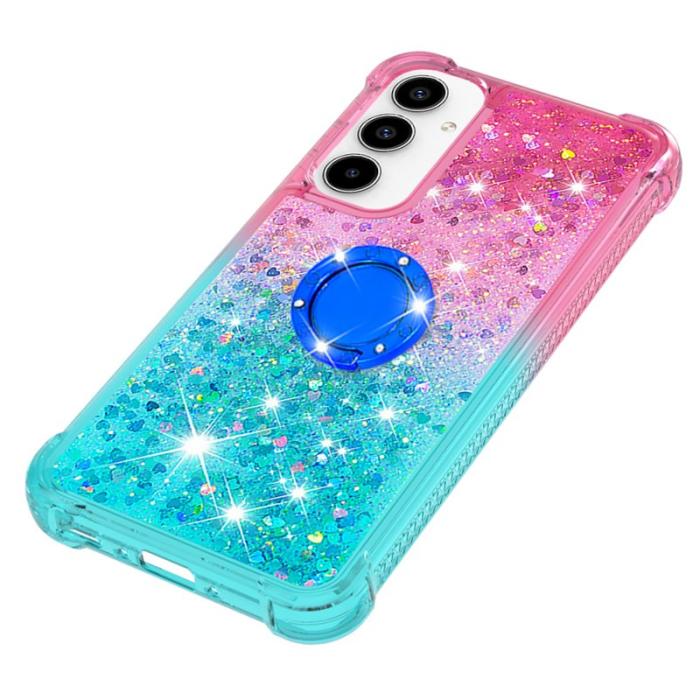 OEM - Samsung Galaxy A35 5G Skal TPU Gradiant Stöd Skydd - Rosa+Himmelblå