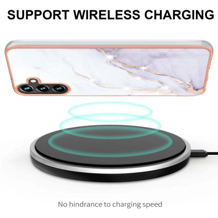 OEM - Samsung Galaxy A35 5G Skal TPU IMD Marmor Mönster - Vit