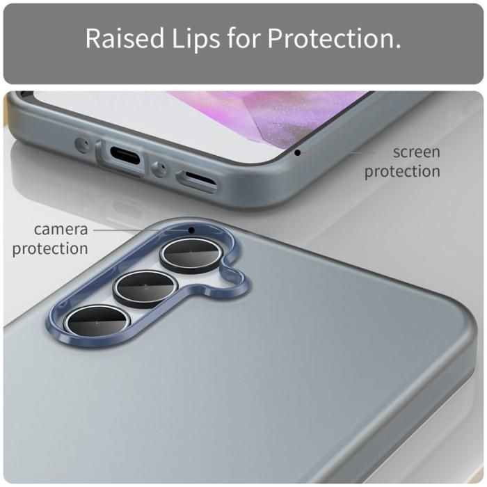 OEM - Samsung Galaxy A35 5G Skal TPU + PC Matt Transparent Design - Mörkblå