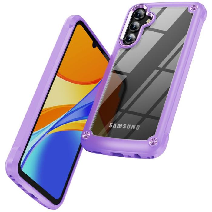 OEM - Samsung Galaxy A35 5G Skal TPU Ram Klar PC Baksida - Lila