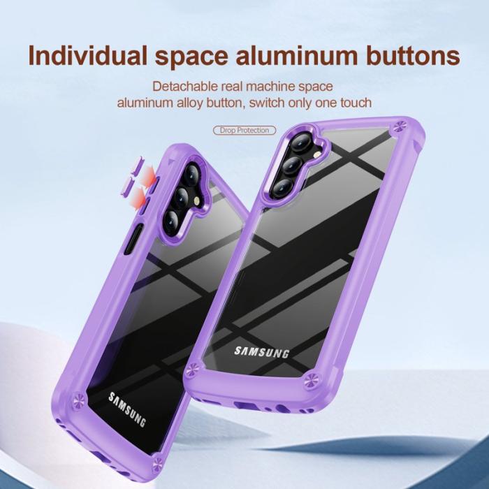 OEM - Samsung Galaxy A35 5G Skal TPU Ram Klar PC Baksida - Lila