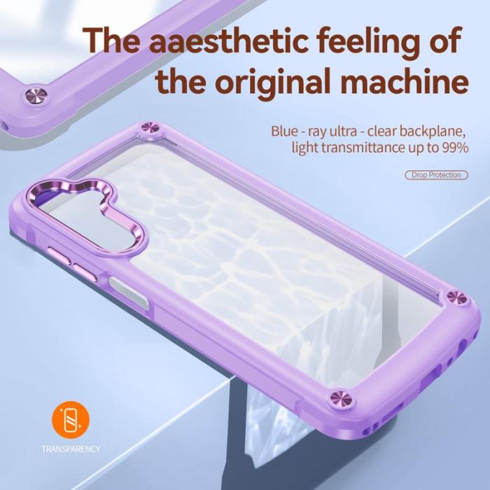 OEM - Samsung Galaxy A35 5G Skal TPU Ram Klar PC Baksida - Lila