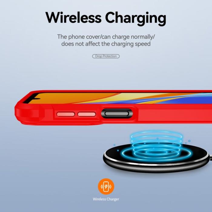 OEM - Samsung Galaxy A35 5G Skal TPU Ram Klar PC Baksida - Röd