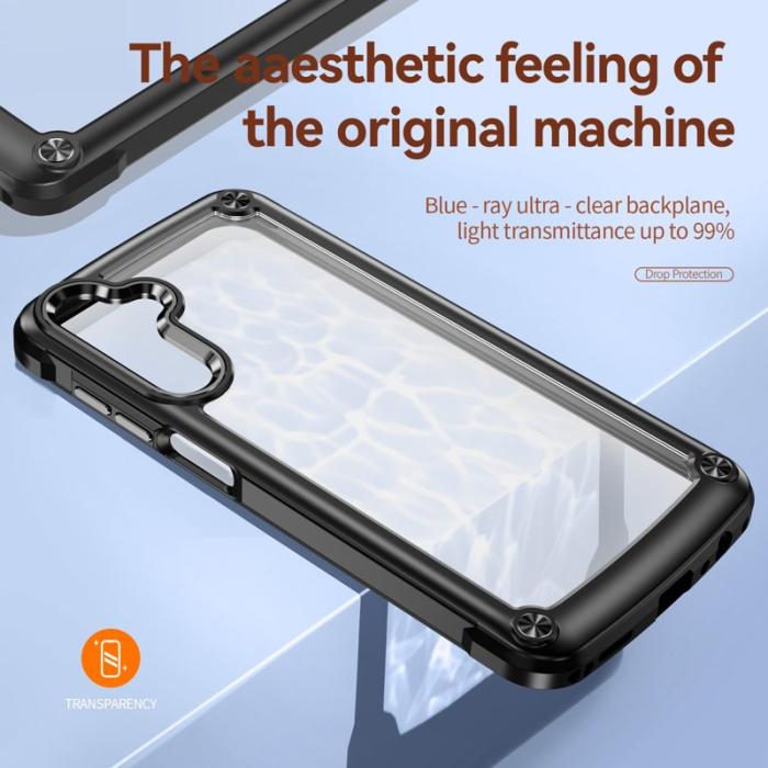 OEM - Samsung Galaxy A35 5G Skal TPU Ram Klar PC Baksida - Svart