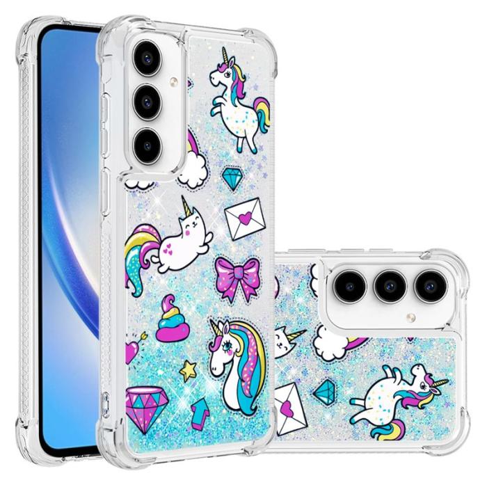 OEM - Samsung Galaxy A35 5G Skal TPU Snabbsand Mönstertryckt - Häst och Diamant