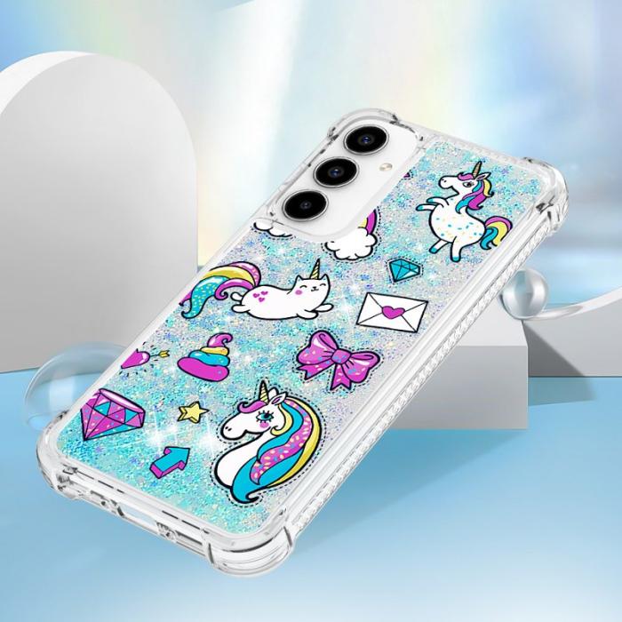 OEM - Samsung Galaxy A35 5G Skal TPU Snabbsand Mönstertryckt - Häst och Diamant