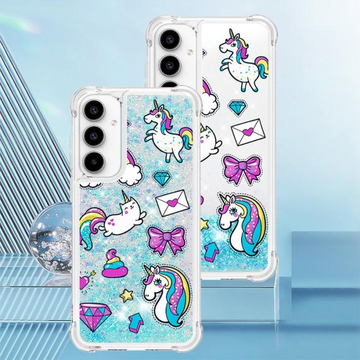 OEM - Samsung Galaxy A35 5G Skal TPU Snabbsand Mönstertryckt - Häst och Diamant