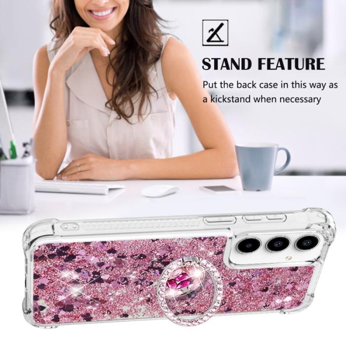 OEM - Samsung Galaxy A35 5G Skal TPU Stöd Fodral - Roséguld / Hjärtan