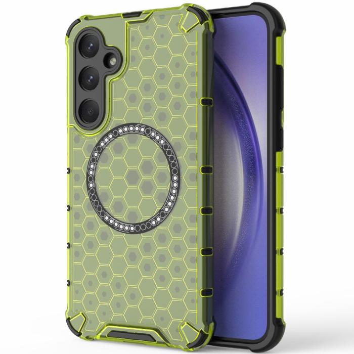OEM - Samsung Galaxy A35 5G Skal TPU+PC Honeycomb Värmeavledning - Grön