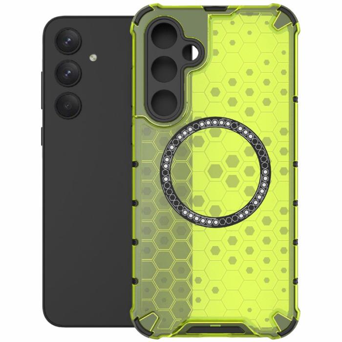 OEM - Samsung Galaxy A35 5G Skal TPU+PC Honeycomb Värmeavledning - Grön