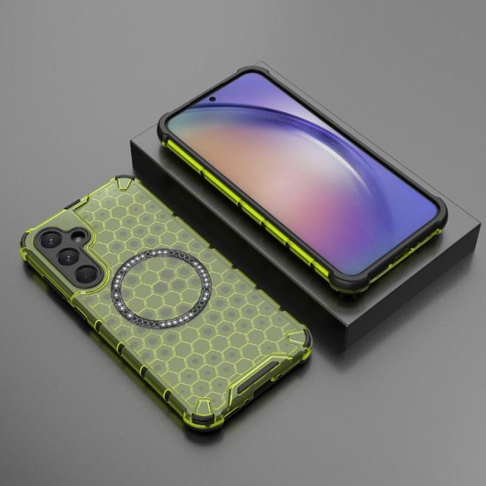 OEM - Samsung Galaxy A35 5G Skal TPU+PC Honeycomb Värmeavledning - Grön