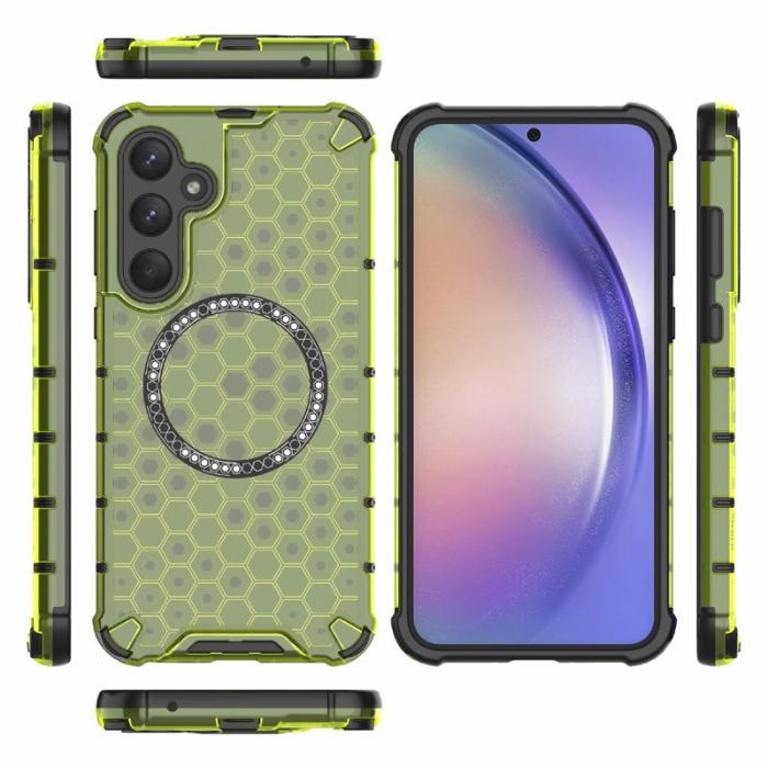 OEM - Samsung Galaxy A35 5G Skal TPU+PC Honeycomb Värmeavledning - Grön