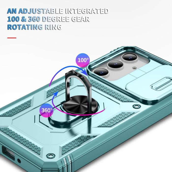 OEM - Samsung Galaxy A35 5G Skal TPU+PC Med Ställ - Grön
