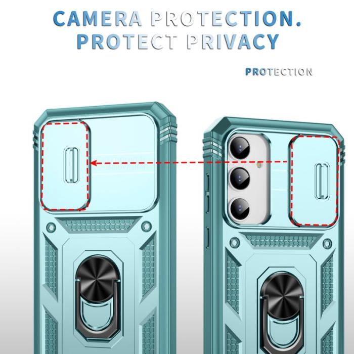 OEM - Samsung Galaxy A35 5G Skal TPU+PC Med Ställ - Grön