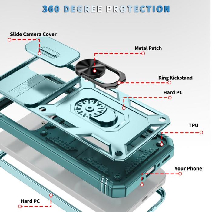 OEM - Samsung Galaxy A35 5G Skal TPU+PC Med Ställ - Grön