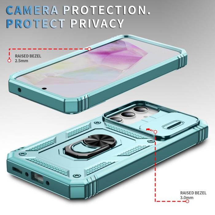 OEM - Samsung Galaxy A35 5G Skal TPU+PC Med Ställ - Grön