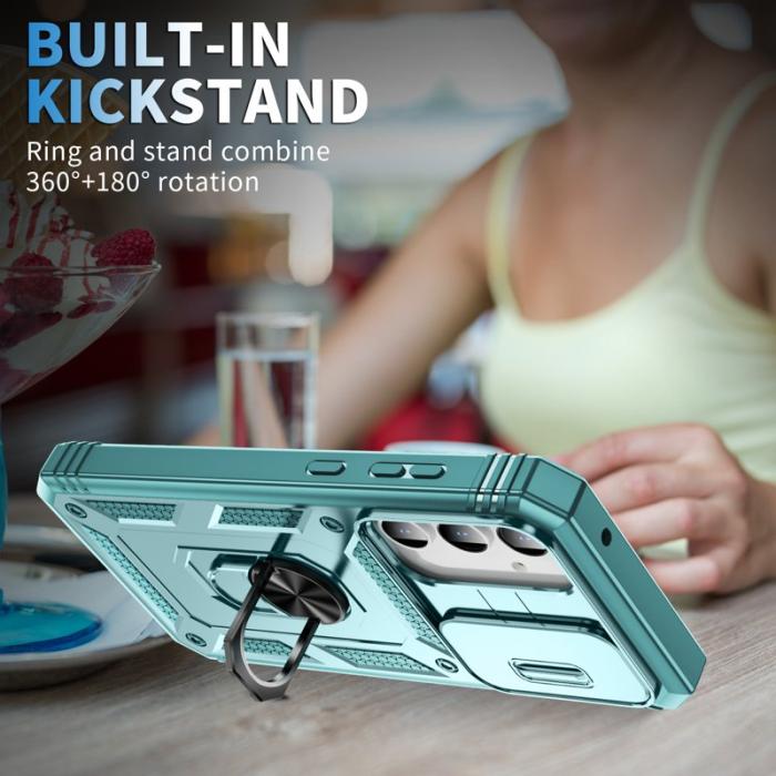 OEM - Samsung Galaxy A35 5G Skal TPU+PC Med Ställ - Grön