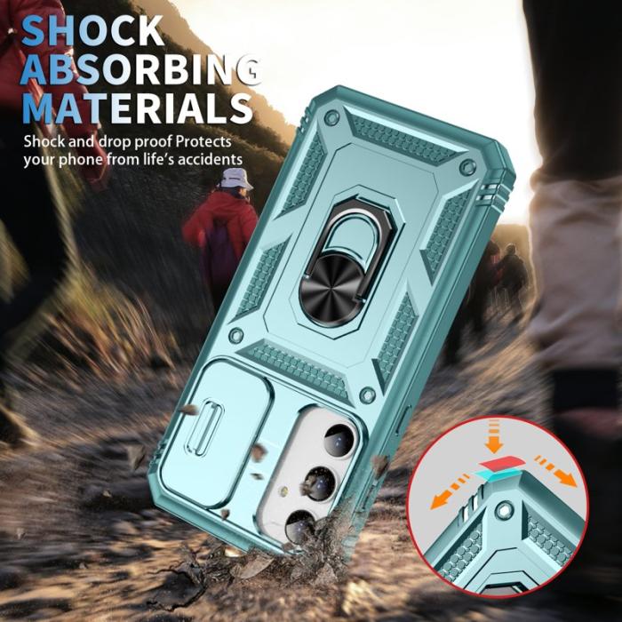 OEM - Samsung Galaxy A35 5G Skal TPU+PC Med Ställ - Grön