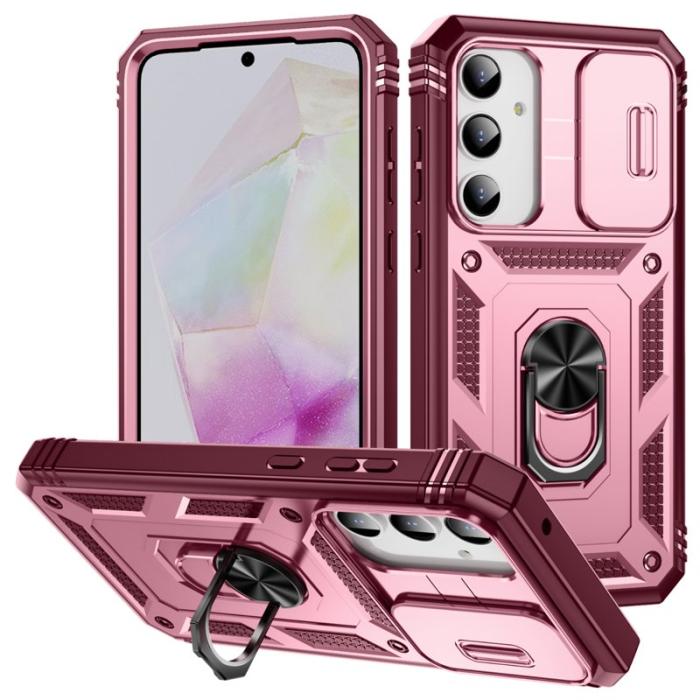 OEM - Samsung Galaxy A35 5G Skal TPU+PC Med Ställfunktion - Mörkröd