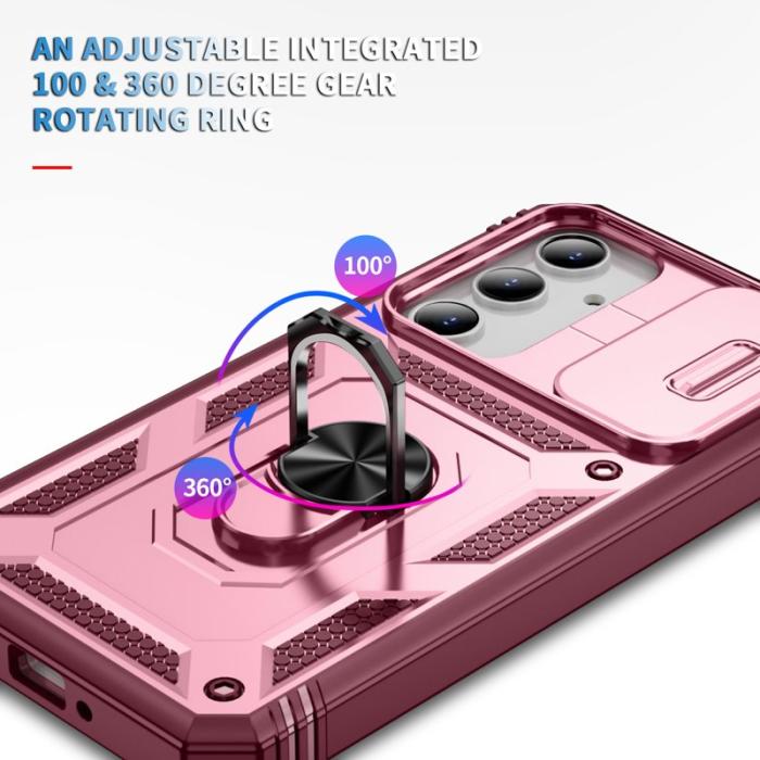 OEM - Samsung Galaxy A35 5G Skal TPU+PC Med Ställfunktion - Mörkröd