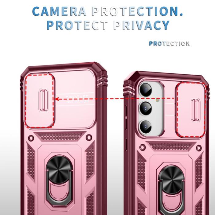 OEM - Samsung Galaxy A35 5G Skal TPU+PC Med Ställfunktion - Mörkröd